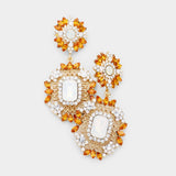 Elegant fancy crystal filigree evening earring_10 colors