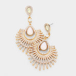 Fancy tear drop Fan Crystal Evening Earrings_15 colors