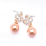 Elegant Pearl & Crystal Dangle Earring_4 colors