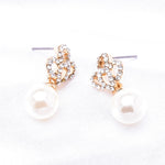 Elegant Pearl & Crystal Dangle Earring_4 colors