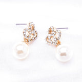 Elegant Pearl & Crystal Dangle Earring_4 colors