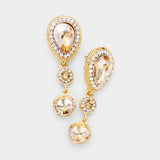 Classy Drop Pearl & crystal Earrings_9 colors