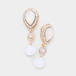 Classy Drop Pearl & crystal Earrings_9 colors