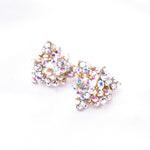 Elegant Triangle Flower Crystal Earring_6 colors