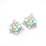 Elegant Triangle Flower Crystal Earring_6 colors