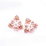 Elegant Triangle Flower Crystal Earring_6 colors