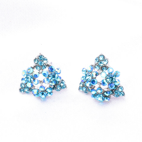 Elegant Triangle Flower Crystal Earring_6 colors