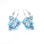 Elegant Triangle Flower Crystal Euro Wire Earring_3 colors