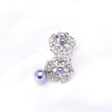 Charming Flower Crystal & Fresh Pearl Earring_4 colors