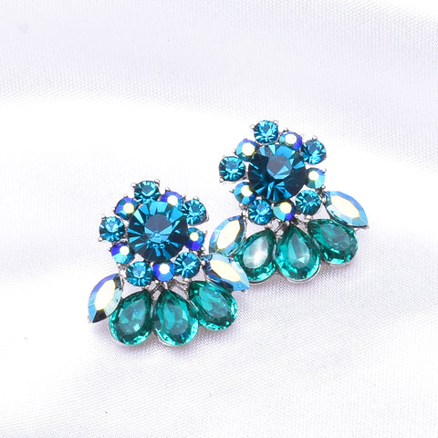 Elegant Flower Fancy Crystal Earring_2 colors