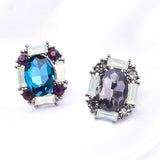 Classic Stud Oval Crystal Earring_17 colors