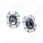 Classic Stud Oval Crystal Earring_17 colors