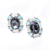 Classic Stud Oval Crystal Earring_17 colors