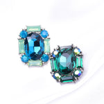 Classic Stud Oval Crystal Earring_17 colors