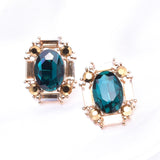 Classic Stud Oval Crystal Earring_17 colors