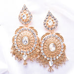 Vintage shield shape crystal earring_4 colors