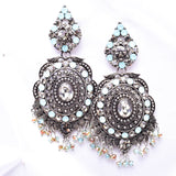 Vintage shield shape crystal earring_4 colors