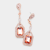 Classical Rectangle crystal drop Earring_11 colors