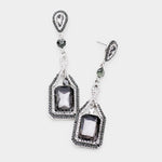 Classical Rectangle crystal drop Earring_11 colors