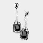 Classical Rectangle crystal drop Earring_11 colors