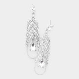 Elegant tear drop fancy crystal earring_4 colors