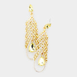 Elegant tear drop fancy crystal earring_4 colors