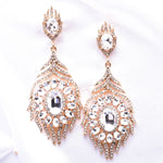 Elegant oval fancy crystal mane earring_6 colors