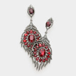 Elegant oval fancy crystal mane earring_6 colors