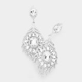 Elegant oval fancy crystal mane earring_6 colors