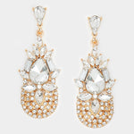 Fancy Crystal tear drop earring_5 colors