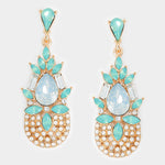 Fancy Crystal tear drop earring_5 colors