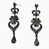 Victorian Crystal Heart Teardrop Dangle Earring_5 colors