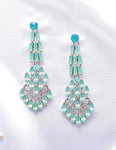 Fancy crystal chandelier statement earring_3 colors