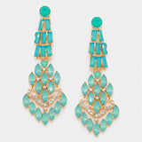 Fancy crystal chandelier statement earring_3 colors