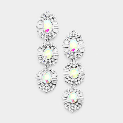 Elegant Three oval drops fancy earring_11 colors