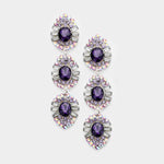 Elegant Three oval drops fancy earring_11 colors