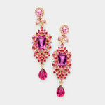 Crystal Rhinestone Marquise Drop Evening Earrings_9 colors