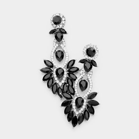 Victorian floral fancy marquise crystal earring_9 colors