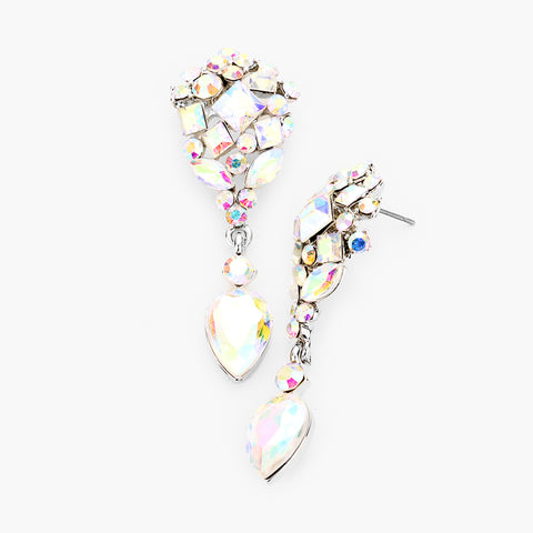 Crystal Cluster Drop Evening Earring_8 colors