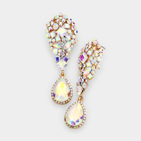 Tear drop fancy evening earring_6 colors