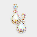 Charming Tear drop fancy crystal earring_10 colors