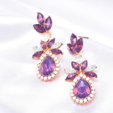 Fancy Tear drop Crystal & Marquise Leaf Crystal Earring_3 colors