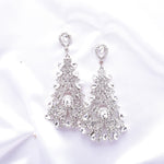 Classical tree shape crystal earring