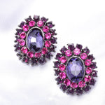 Victorian Oval Fancy Crystal Earring_2 colors