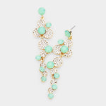 Elegant Crystal Floral Drop Earring_11 colors