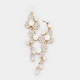 Elegant Crystal Floral Drop Earring_11 colors