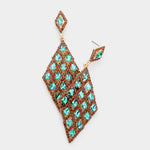 Geometric Rhombus Evening Earring_23 colors