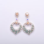 Carnival Crystal Trim Oval Fancy Evening Earrings_4 colors