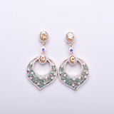 Carnival Crystal Trim Oval Fancy Evening Earrings_4 colors