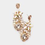 Elegant fancy crystal floral earring_10 colors